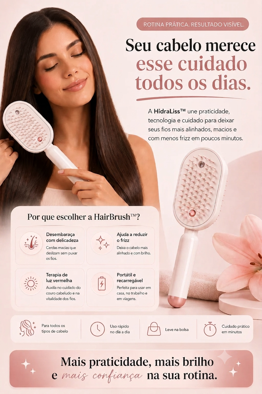 HairBrush — rotina prática, resultado visível