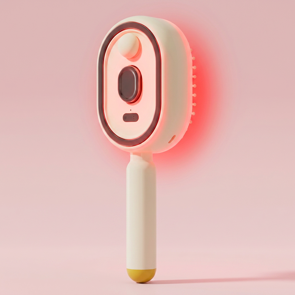 HairBrush Escova Massageadora Capilar 3 em 1 com luz vermelha e névoa